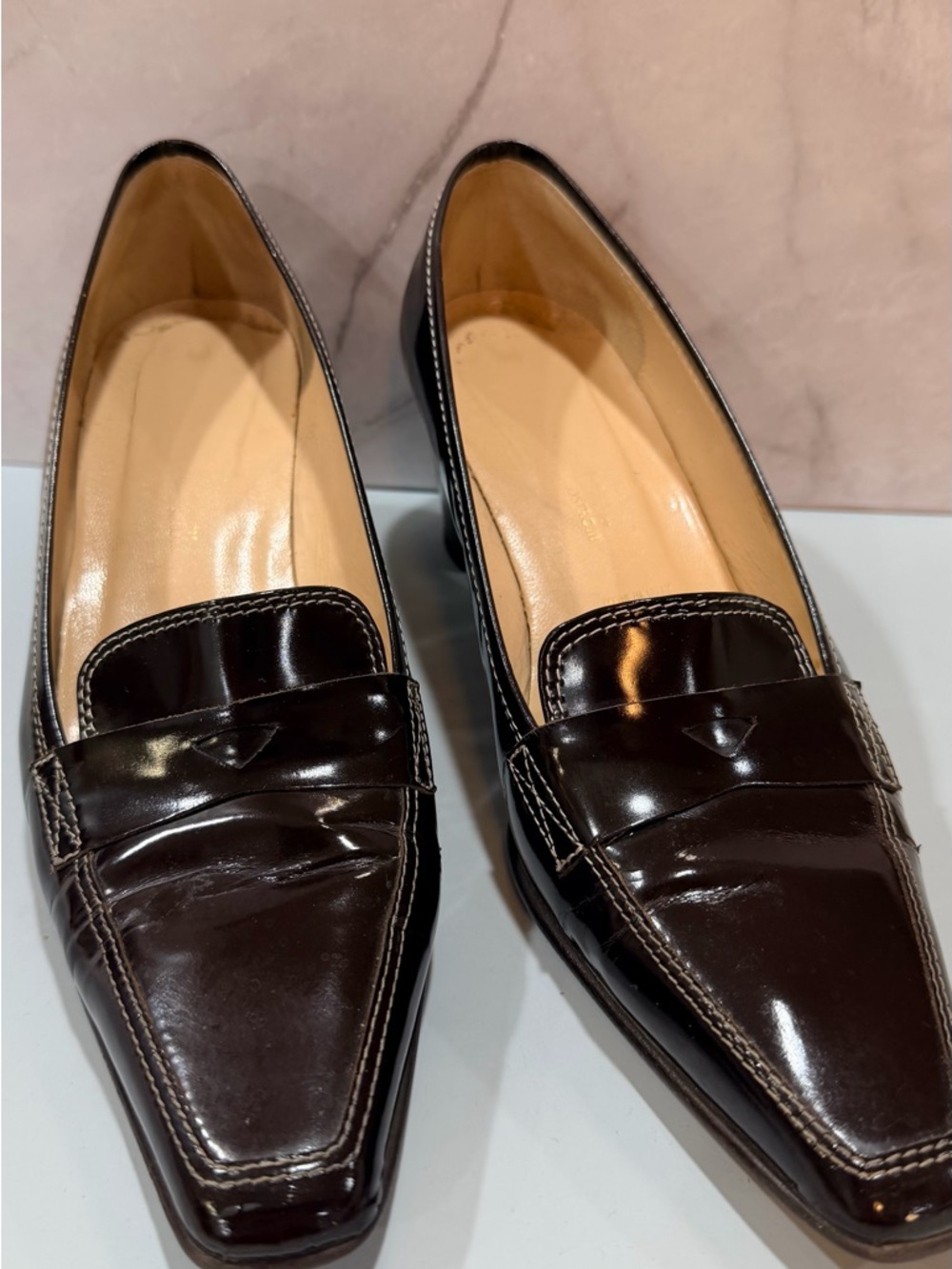 Amalfi Dark Brown Patent Leather Slip-On Loafers